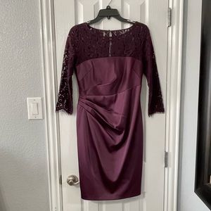 Eliza J deep purple/maroon lace chest dress